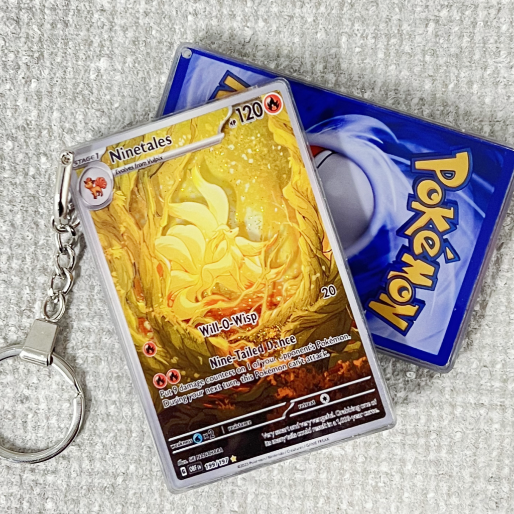 Ninetales Card Quicksand Keychain