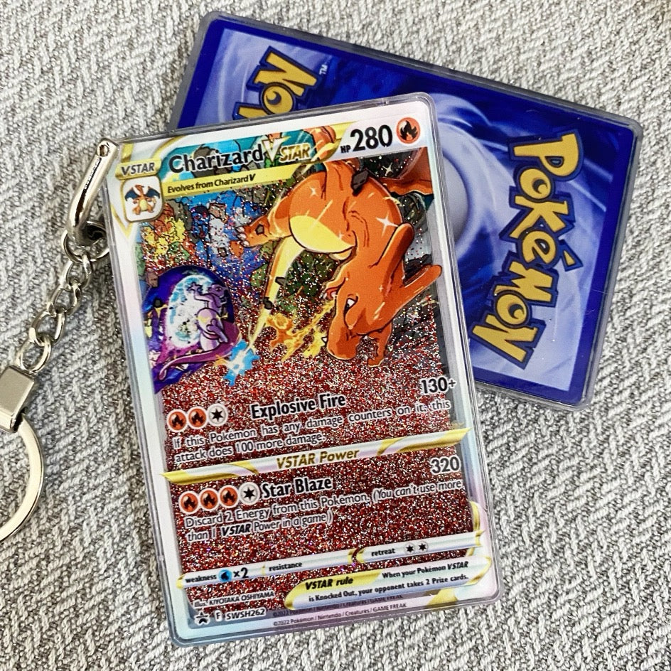 Charizard VSTAR Card Quicksand Keychain